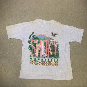 Vintage 1992 Great Smoky Mountain Cotton Gray T-Shirt Men’s Size XL